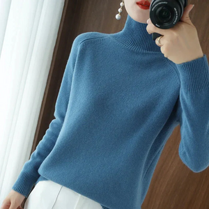 2023✨ Enobarven pulover iz kašmirja z visokim ovratnikom